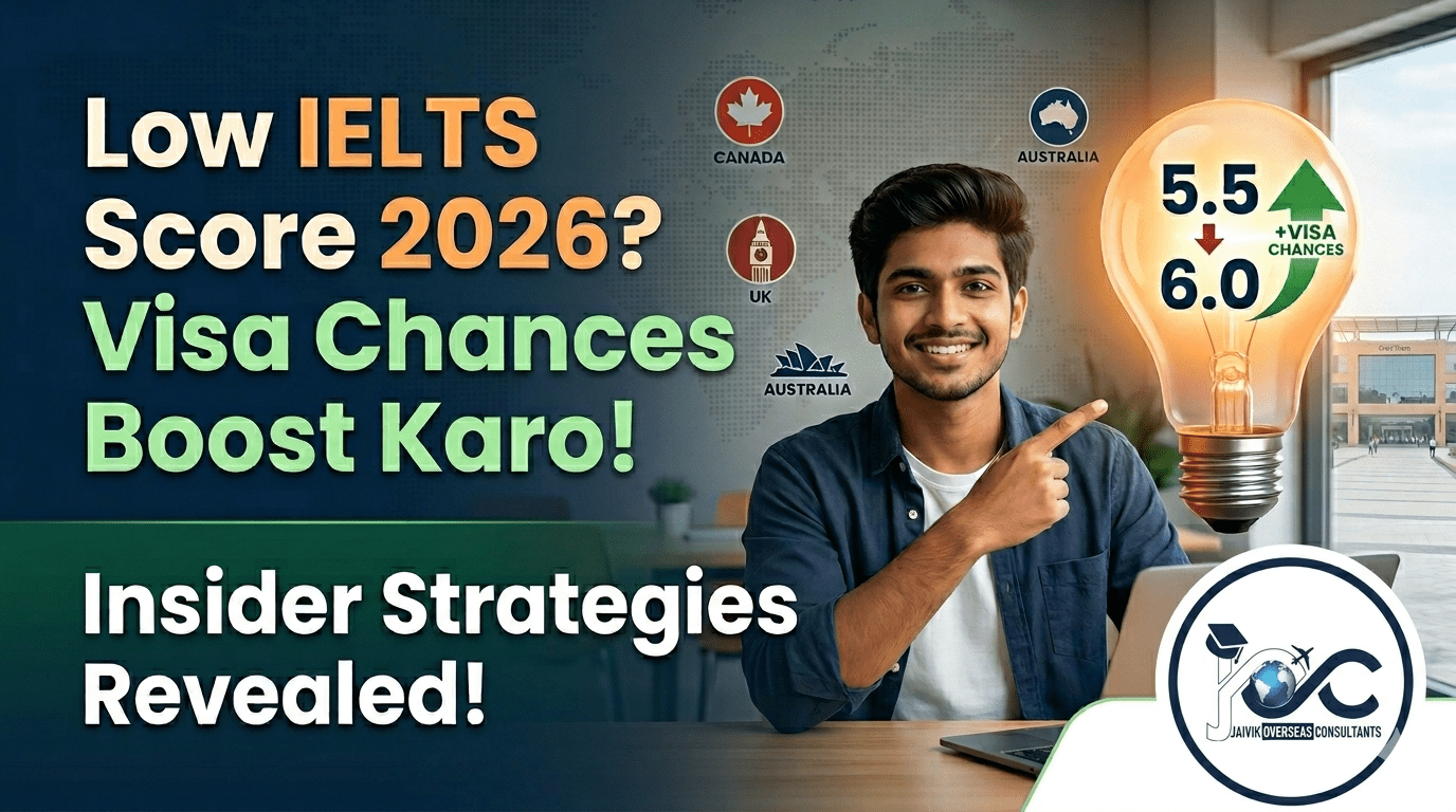 How to Boost Your Visa Chances With a Low IELTS Score 2026 — Insider Strategies | Jaivik Overseas Jaivik Overseas Low IELTS Score 2026