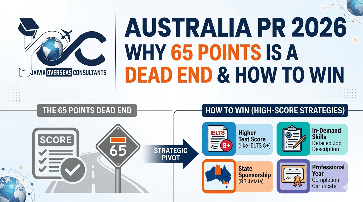 Australia PR 2026 — Why 65 Points Is a Dead End & How to Win | Jaivik Overseas Jaivik Overseas Australia PR 2026