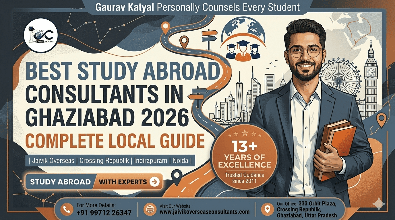 Best Study Abroad Consultants in Ghaziabad 2026 — Complete Guide | Jaivik Overseas Jaivik Overseas Best Study Abroad Consultants in Ghaziabad